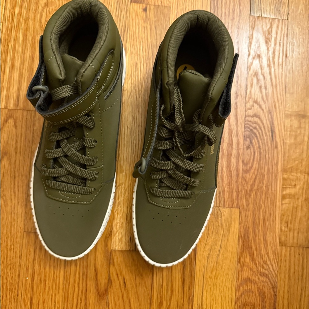 Puma Olive Green High-Top Sneakers